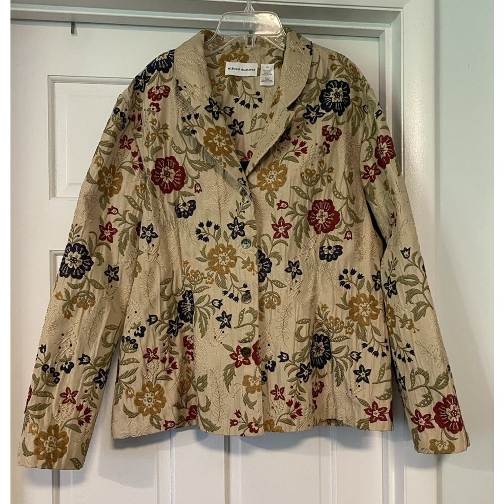 ALFRED DUNNER Tapestry Blazer Jacket Women's 20 Button Up Floral Notch Feminine
